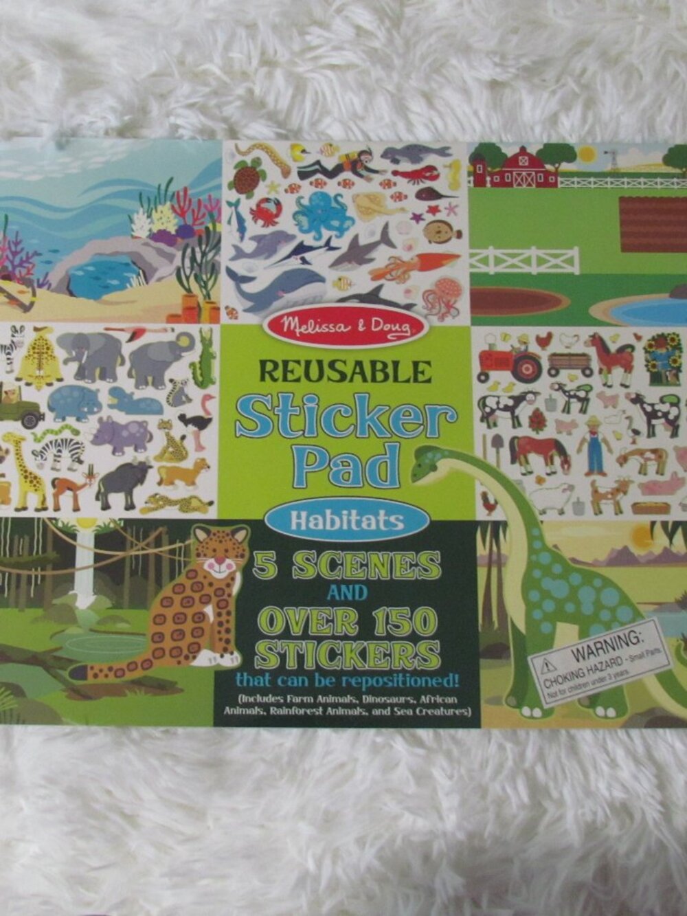 Melissa & Doug Reusable Sticker Pad Habitats 5 Scenes & Over 150 Stickers - NEW